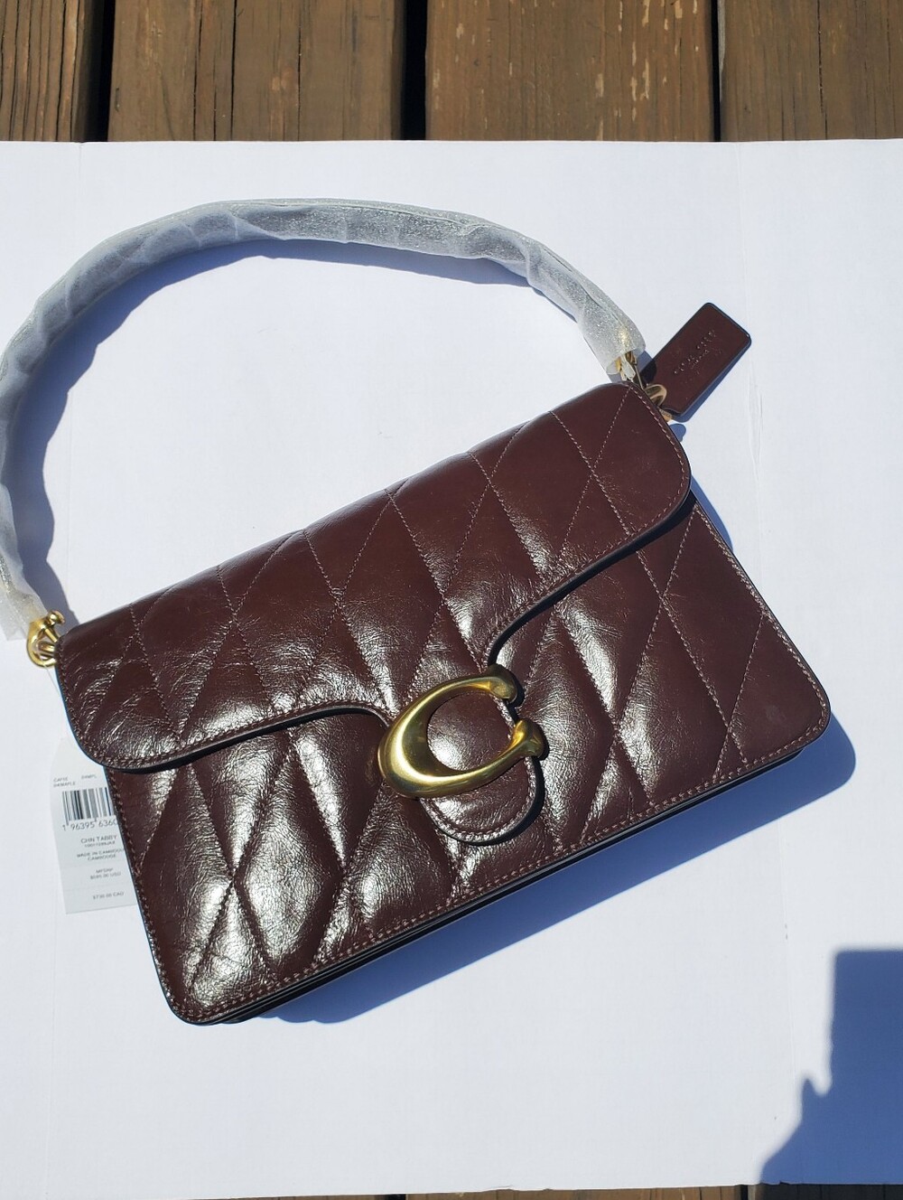 NWT Coach Quilted Maple Chain Tabby